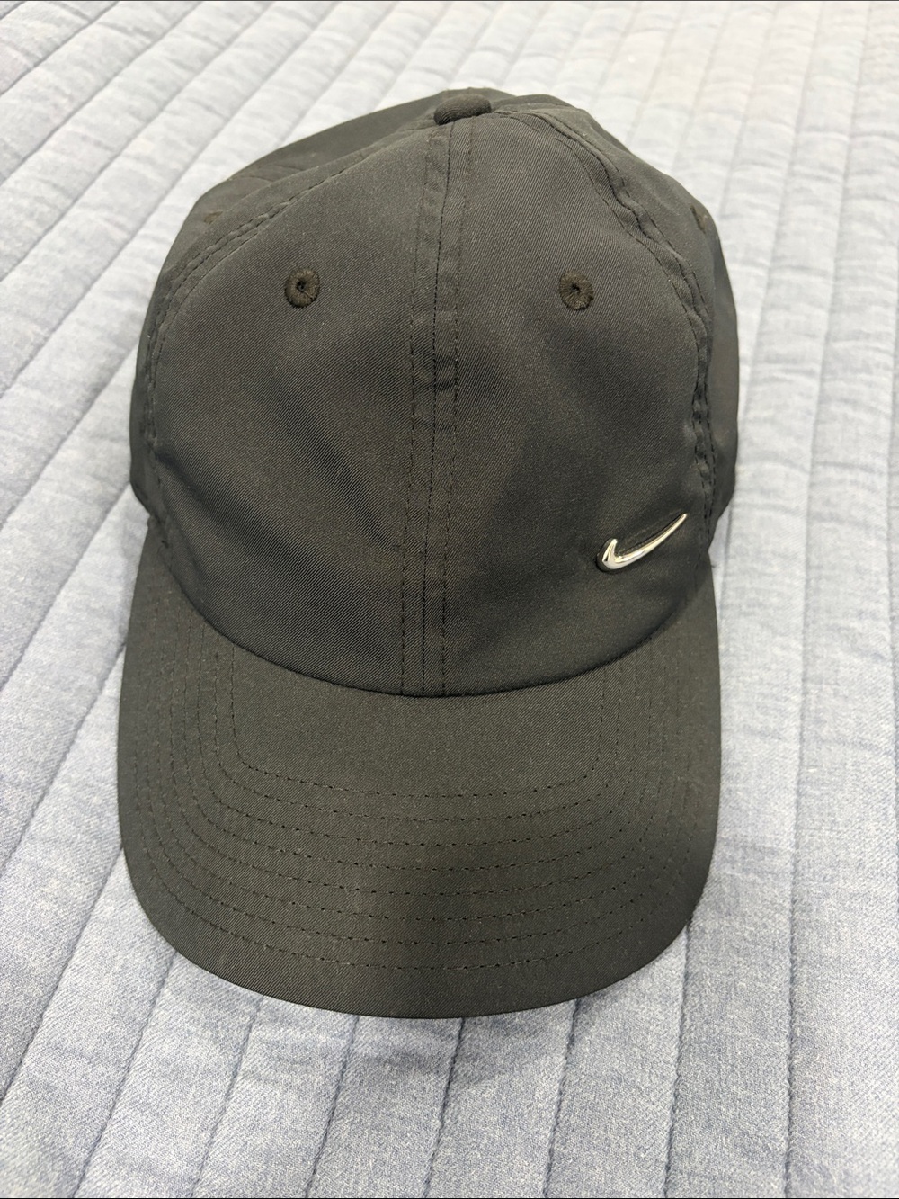 Black Nike Adjustable Hat with Silver Accent